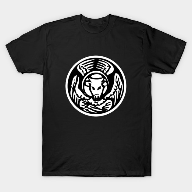 Winged Ox - black bkg T-Shirt by DeoGratias